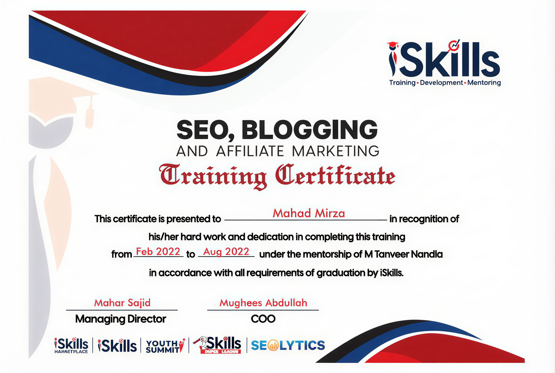 SEO Blogging Certificate